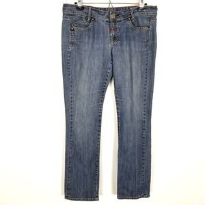 Marithe Francois Girbaud Women Straight Leg Jeans Sz 31 Blue Low Rise Denim Y2K